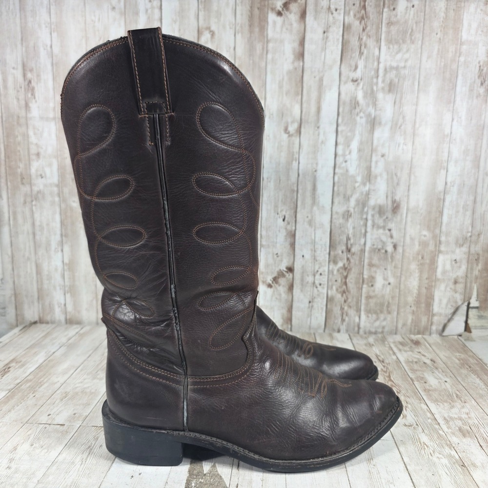 Cowtown Boots Mens Brown Leather Western Cowboy Boots 12 EE Wide U-540